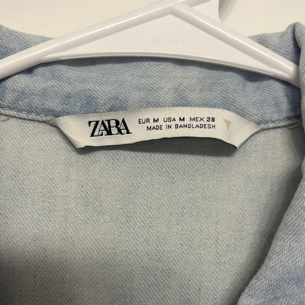 Zara Blue High-Waisted Straight-Leg Jeans - Picture 4 of 4